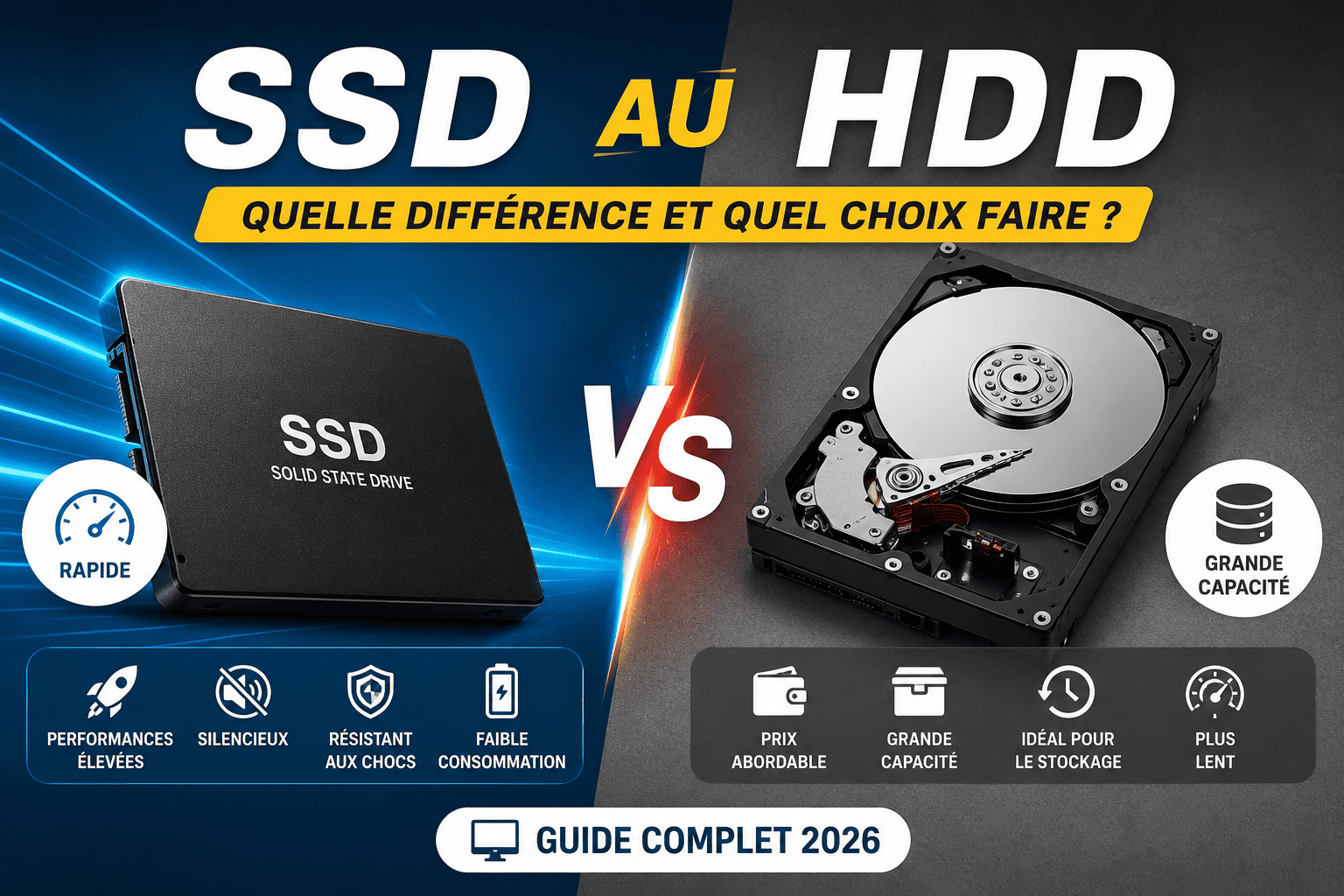 SSD ou HDD quelle différence et quel stockage choisir pour un ordinateur en 2026
